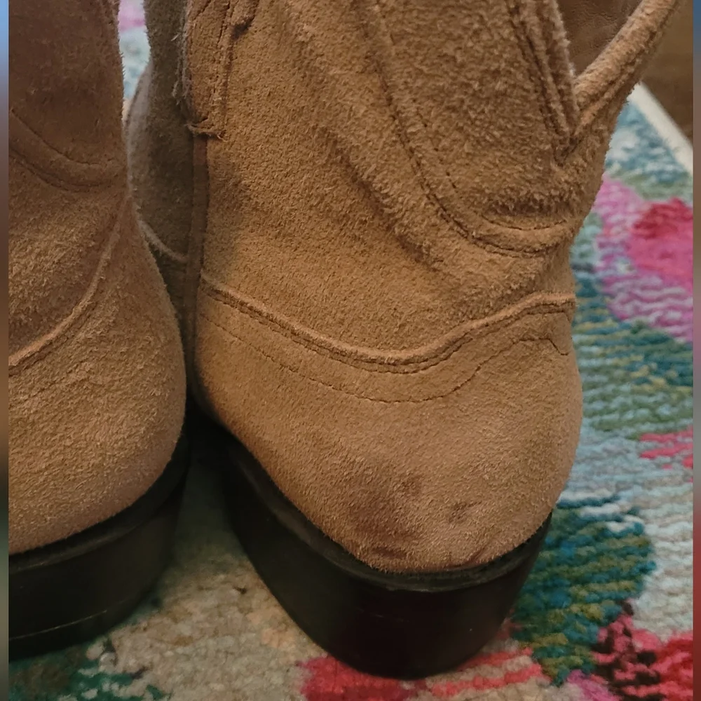 Tecovas Tan Cowboy Western Boots Suede The Lucy - Picture 4 of 12